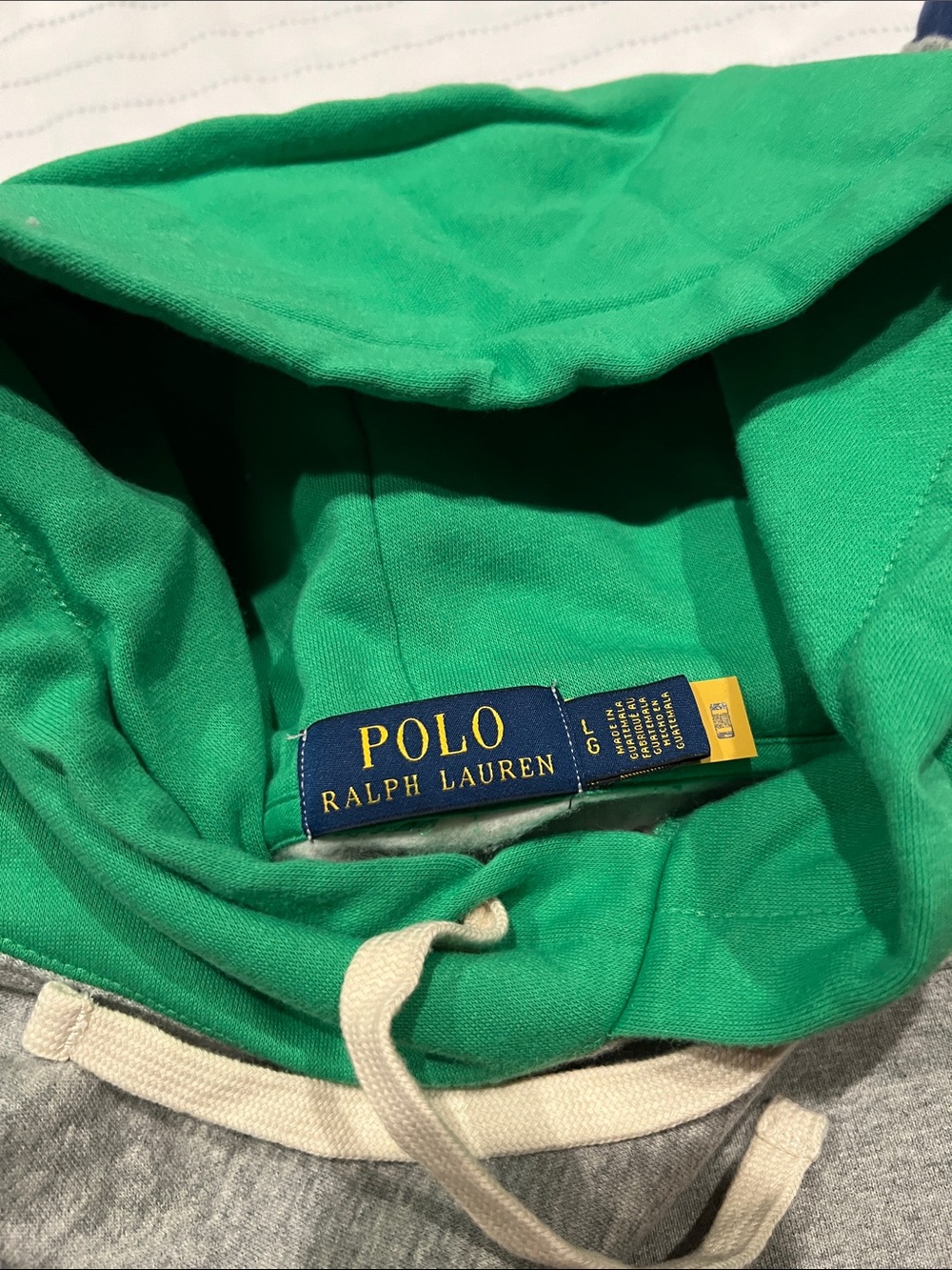 Authentic Ralph Lauren Gray Polo Bear Hoodie with Pink, Blue & Green Accents - Picture 2 of 7